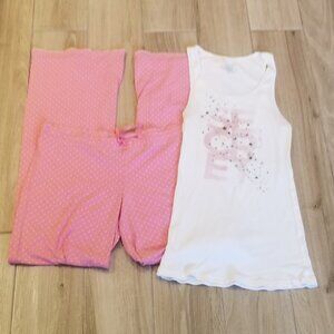 Victoria's Secret Pink and White Pajama Set